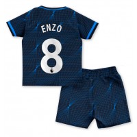 Chelsea Enzo Fernandez #8 Vonkajší Detský futbalový dres 2023-24 Krátky Rukáv (+ trenírky)
